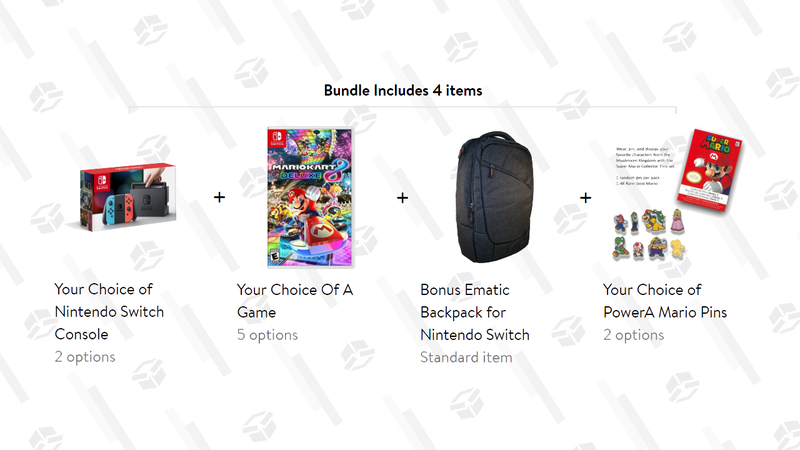 Pack de Nintendo Switch (consola, juego, pins y mochila) | $330 | WalmartGráfico: Tercius Bufete